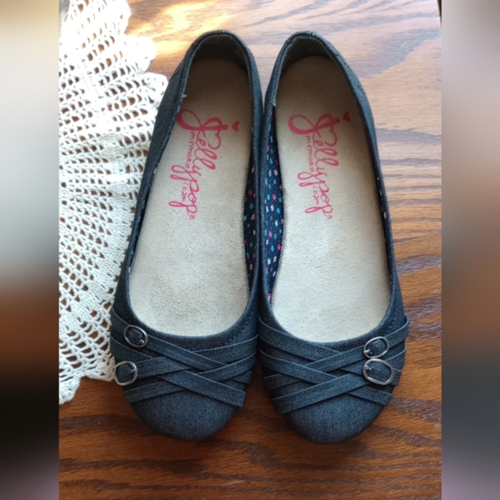 Jellypop Charcoal Jean Flats-NEW